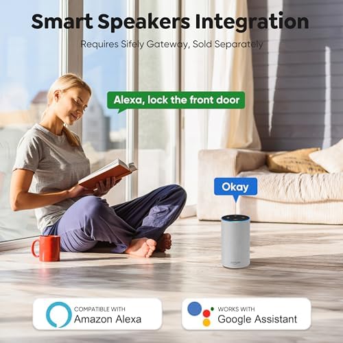 Sifely Smart Lock - Fingerprint Keypad Door Lock with Alexa Google Assistant Integration