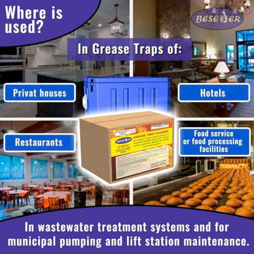 Beseder Grease Trap Cleaner 12 Tablets 36 Ounce