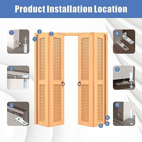 Yritma 2-Pack Bifold Door Hardware Kit for 78 to 1-inch Tracking
