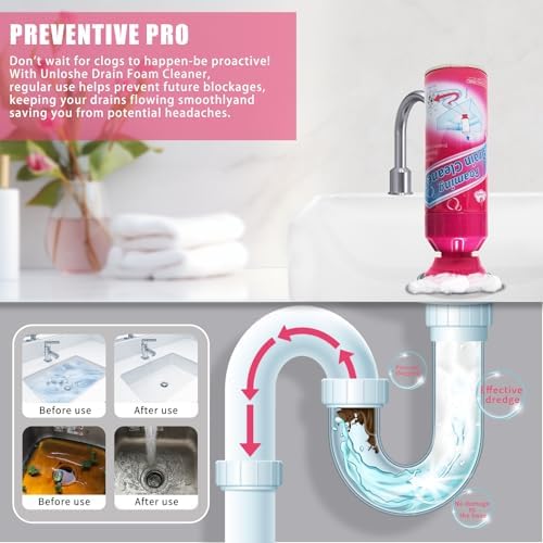 Unloshe Foam Drain Cleaner 2PCS - Clog Remover for Sinks and Drains