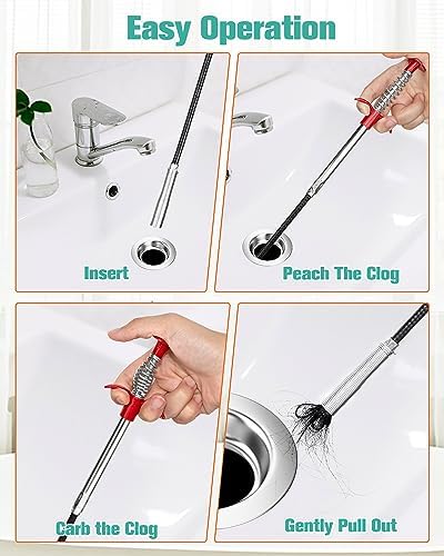 Oanie 7-Pack 25 Inch Drain Clog Remover Tools