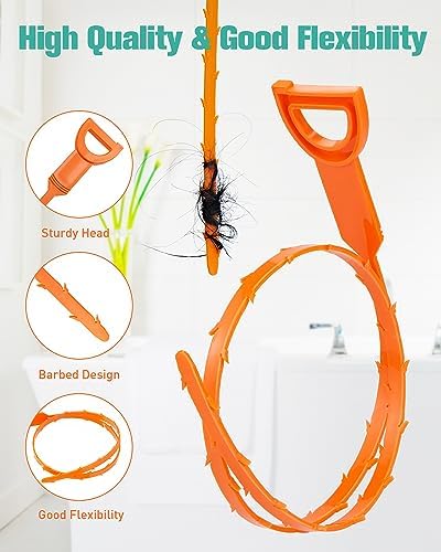 Oanie 7-Pack 25 Inch Drain Clog Remover Tools