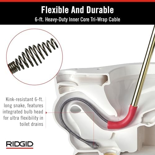 Ridgid 56658 K-6P Toilet Auger Multi-Function Quick-Acting for Drills