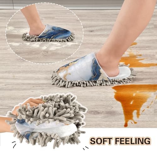 Burbuja Blue White Marble Slippers