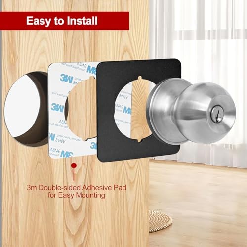 4-Piece Door Knob Plate Set Matte Black