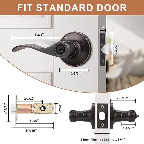 Probrico Door Lock Set with Reversible Handles