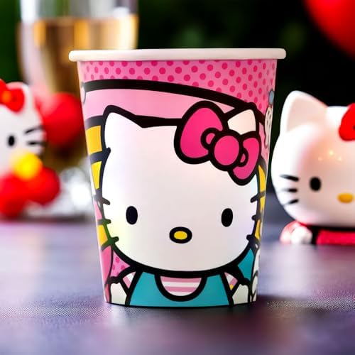 Hello Kitty Friends Pink White Paper Cups - 9 oz - 8 Count