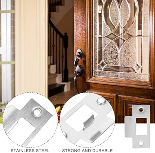 Stainless Steel 4-Piece Adjustable Strike Plate Kit for Home Use