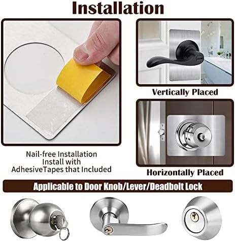 Sturdy Door Knob Plate Set Edge-Polished Design