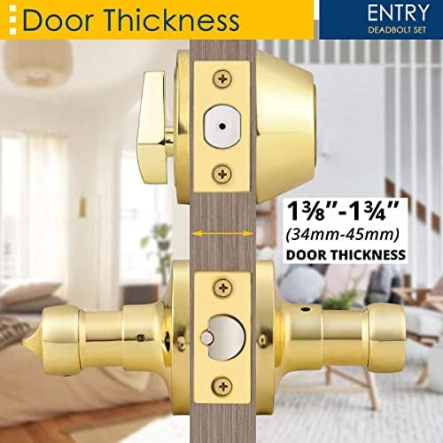 Brotima 3 Pack Keyed Alike Lever Set with Deadbolt