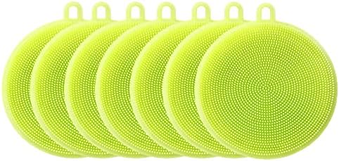 Premium Silicone Dish Scrubber Set 7PCS Safe for Oils BPA Free Heat Resistant Eco-Friendly