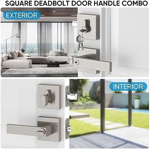 Ticonn Door Handle Set Premium Heavy Duty Door Lever for Home and Bathroom Use