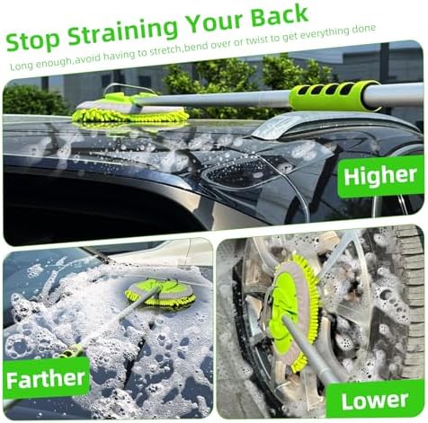 Complete Car Glass Cleaner Kit 62 Extension Pole Premium Cleaning Tools