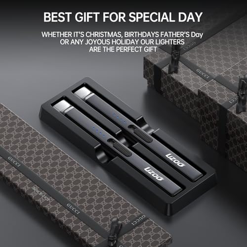 Rechargeable Candle Lighters with LED Display 360 Rotation for Camping BBQ Home Use