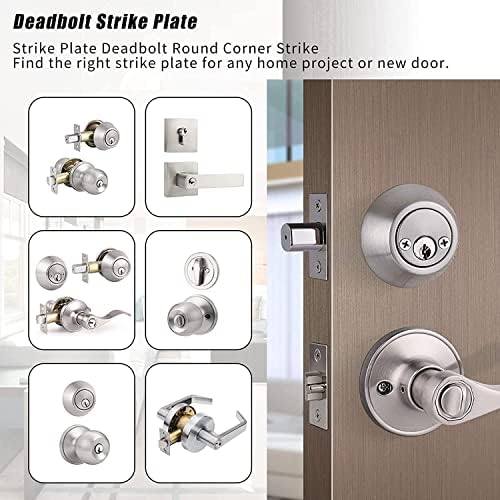 Satin Brushed Nickel 1 x 2 14 Deadbolt Strike Plate 2-Pack