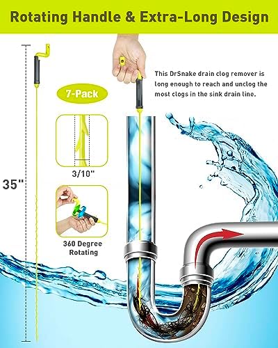 High-Quality 7-Piece Drain Snake Set for Bathtubs Sinks Showers