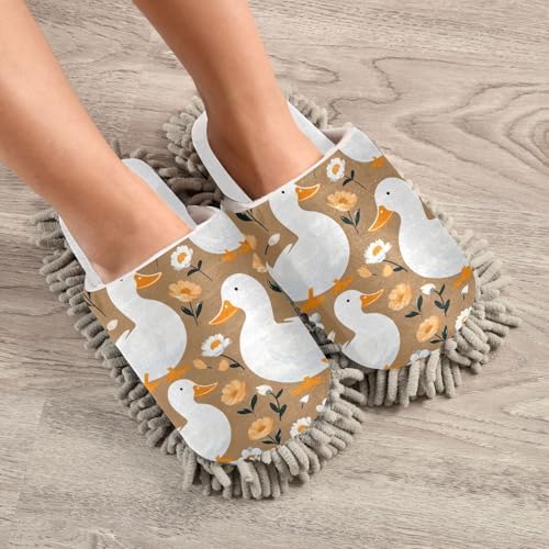 White Ducks Mop Slippers - Sizes 40-45 Perfect Fit for Your Feet