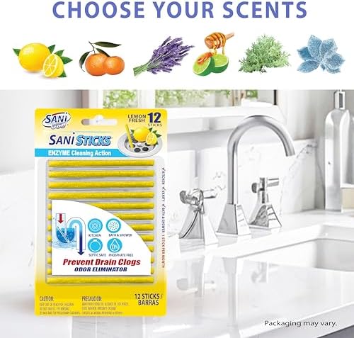 SANI 360 Premium Drain Odor Cleaner 48 Count Lemon Scent