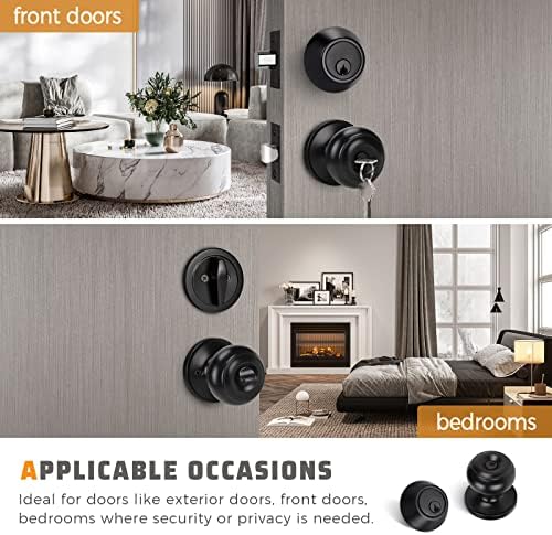 KNOBWELL Entry Door Knob and Deadbolt Set Top Security Convenience