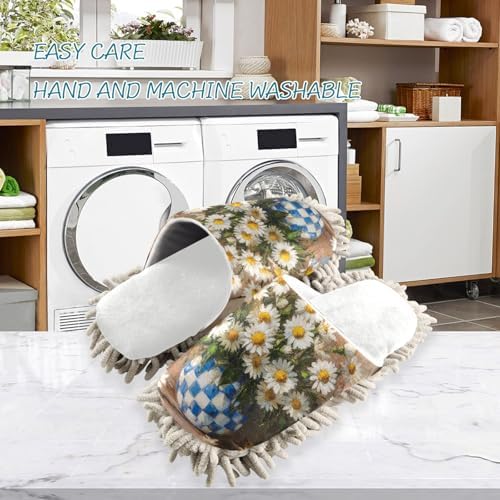 Burbuja Daisy Flower Mop Slippers Waterproof Noise-Reduces