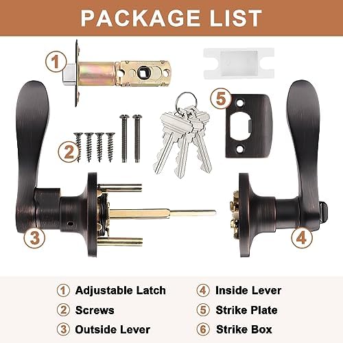 Probrico Door Lock Set with Reversible Handles