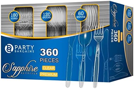 Straightforward Selection 360-Piece Party Cutlery Set for Parties Weddings and More