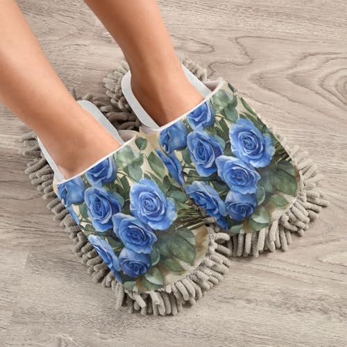 Burbuja Valentine Blue Rose Mop Slippers