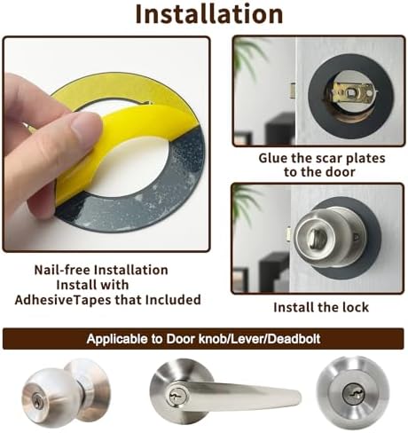 Stainless Steel Door Knob Deadbolt Reinforcement Kit