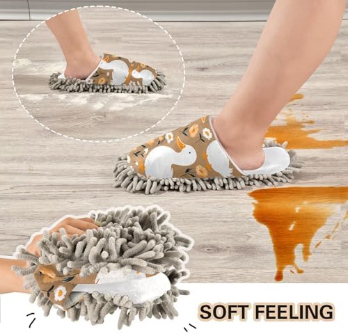 White Ducks Mop Slippers - Sizes 40-45 Perfect Fit for Your Feet