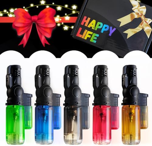 Portable 5 Pack Refillable Torch Lighter Set