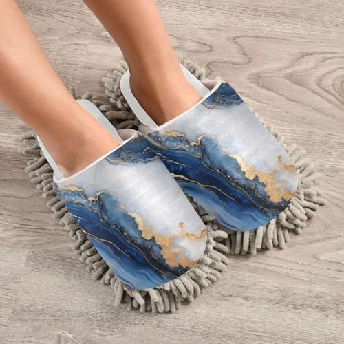Burbuja Blue White Marble Slippers