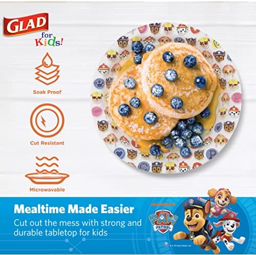 Perfect for Kids Glad Paw Patrol Emoji 85-Inch Disposable Plates