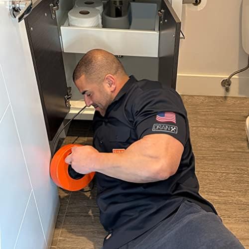 Unlock Clogs with DrainX 50-FT Steel Drain Auger