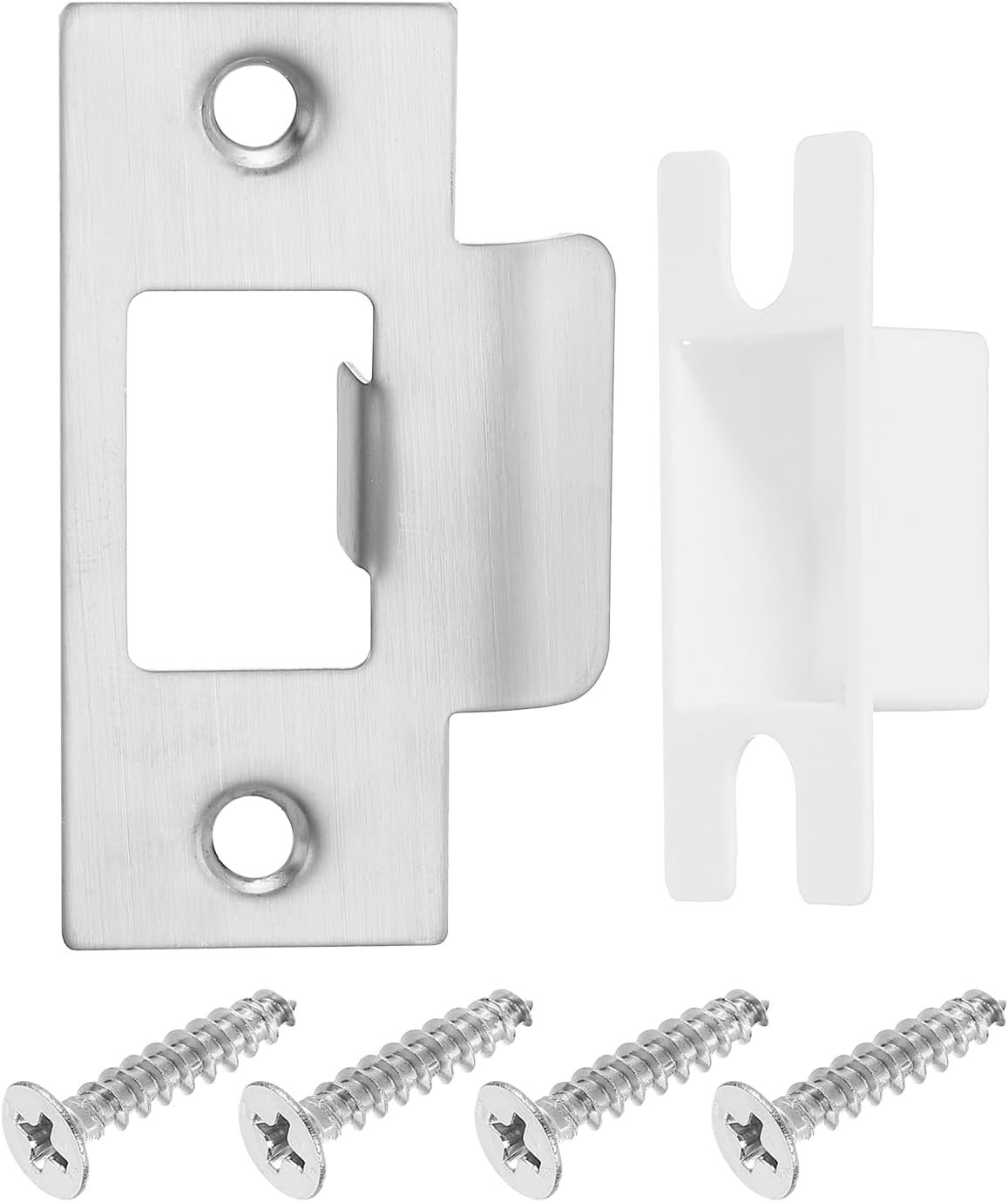 RxSSS U Xenus 2 Set Door Strike Plate Replacement Stainless Steel for Latch Reinforcement Silver