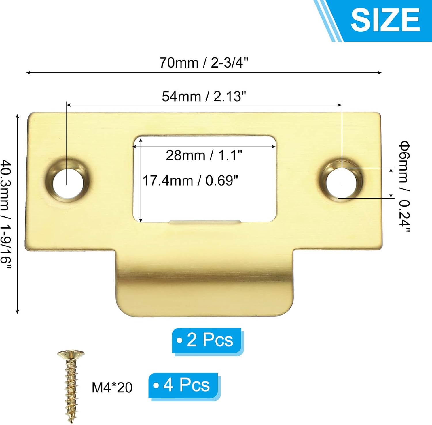 Quickly Secure Your Home Door with the PATIKIL 2-34x1-916 Gold Door Strike Plate