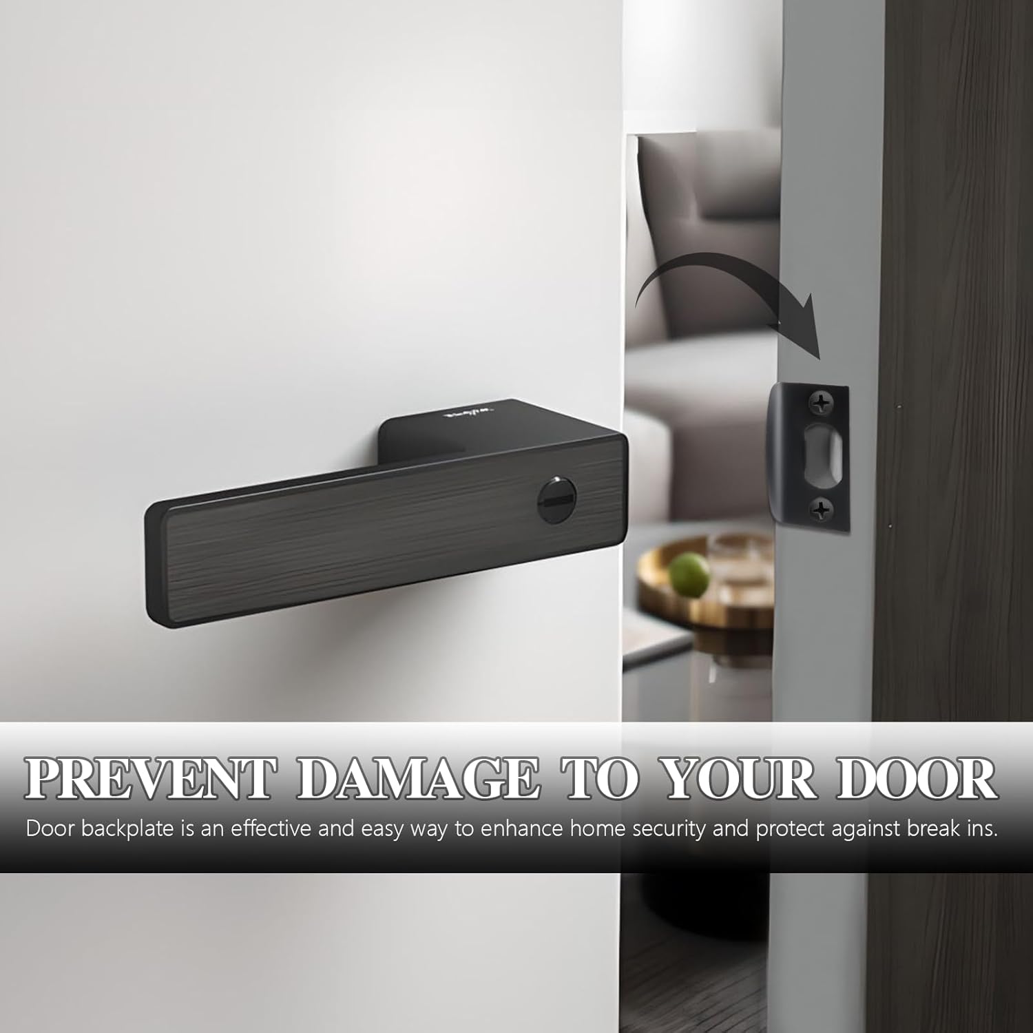 8 Pcs Door Strike Plate - Premium Stainless Steel Easy to Install Durable Door Lock Plate for Exterior Doors