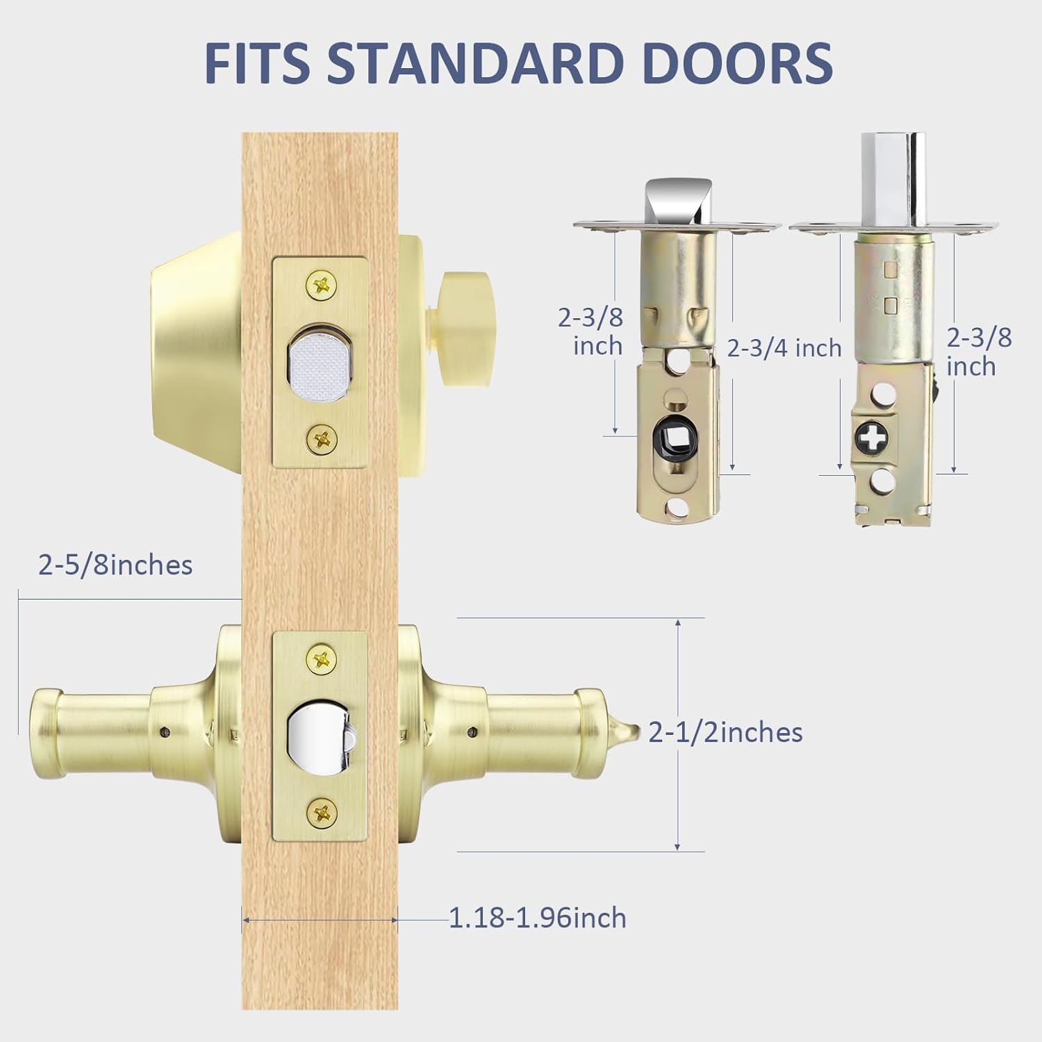 EHOMEWARE Door Handleset with Single Cylinder Deadbolt 3 Pack - Wave Style Locking Lever Set for Entry Doors