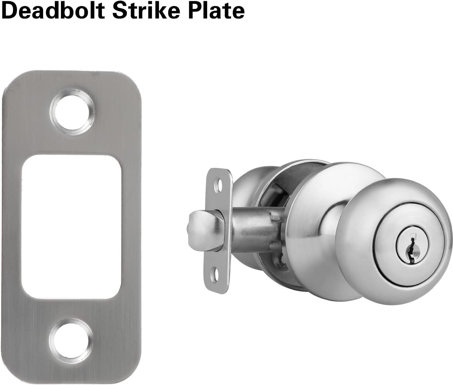 Sturdy 3-Pack Door Strike Plate Set - Stainless Steel for Durable Door Replacement