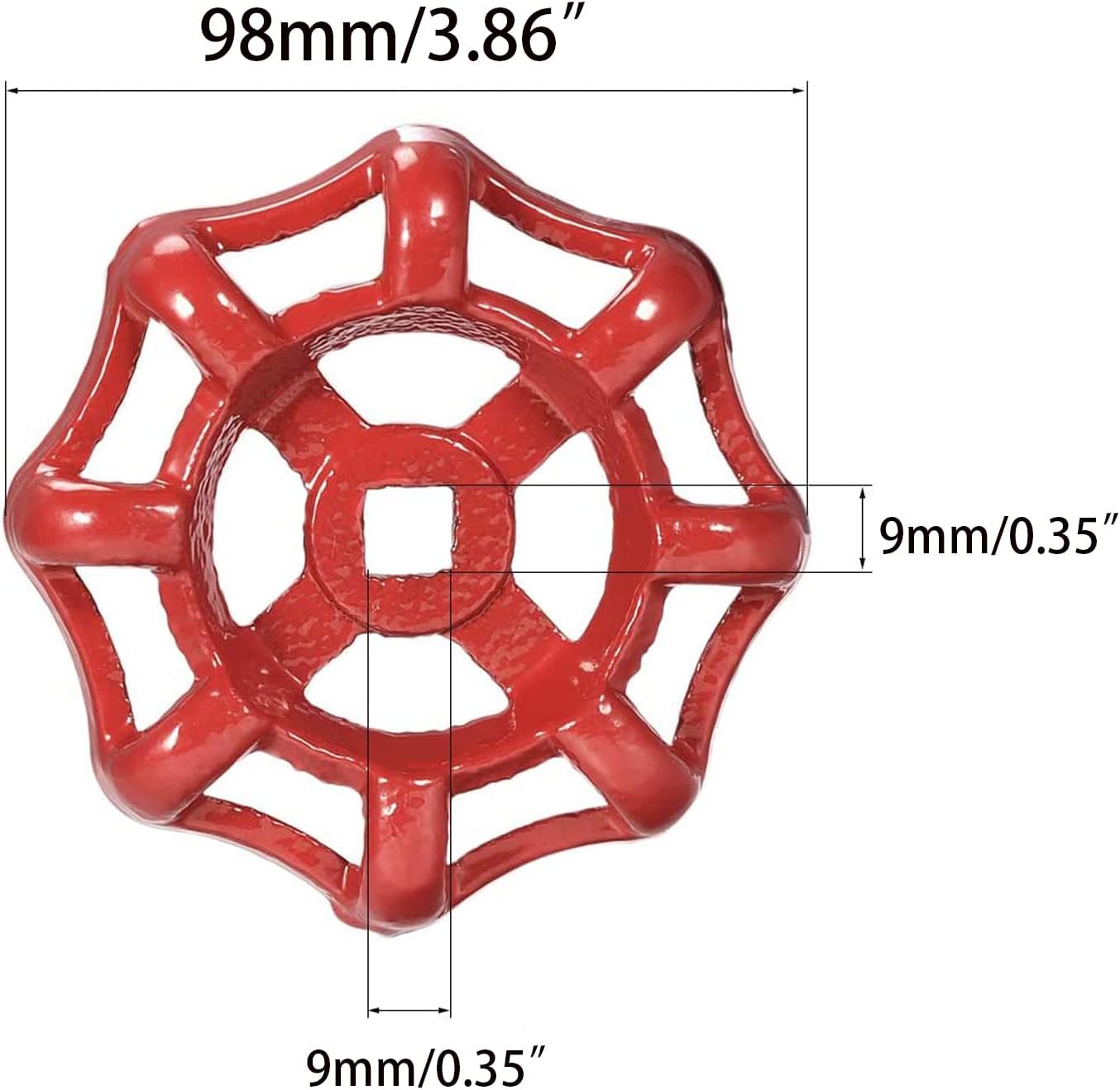 98mm OD Metal Faucet Handle Replacement Square Broach Outdoor Indoor faucet parts