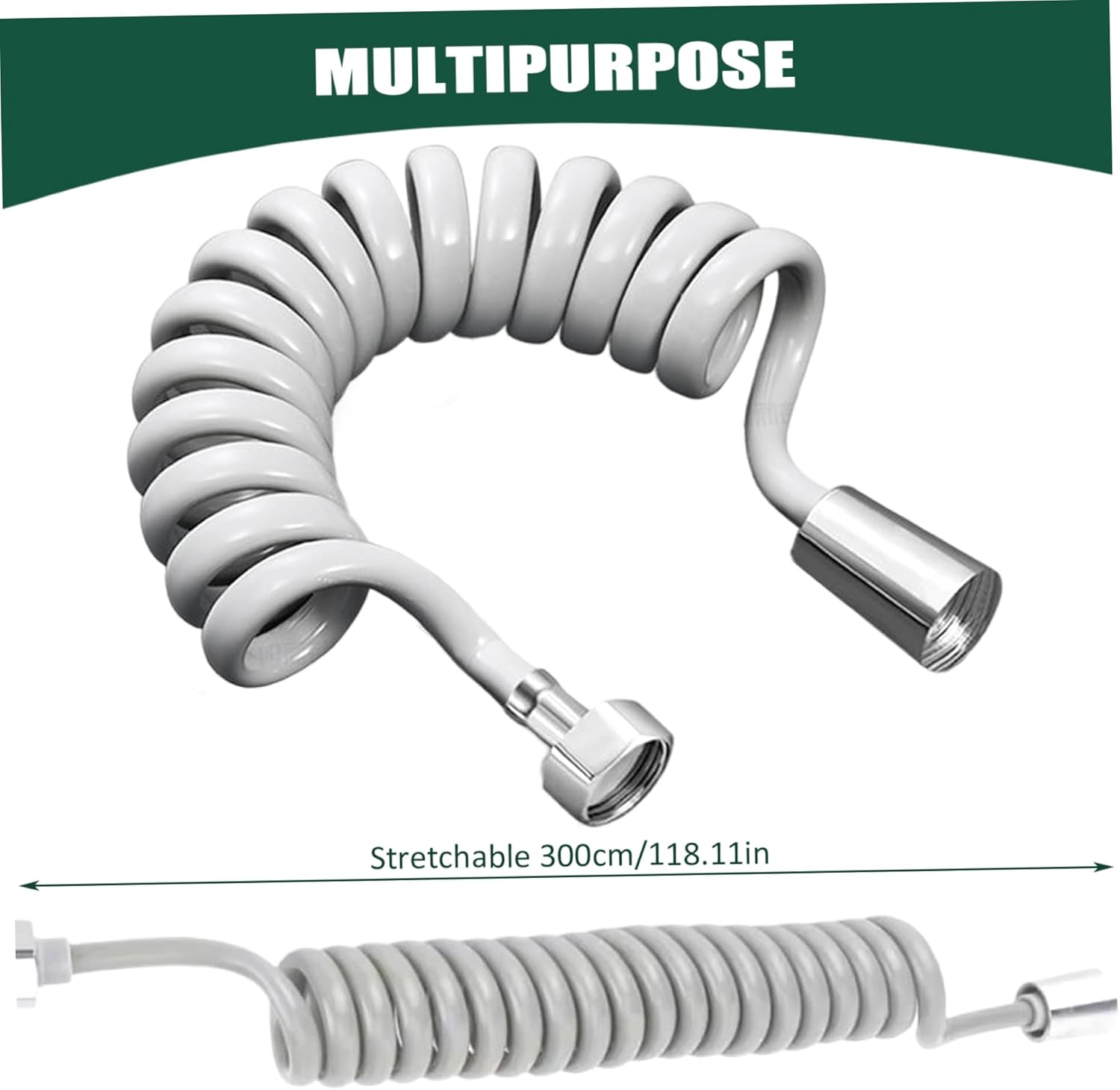 Adjustable Extendable Shower Hose with Spring Tube US Made for Bathroom Accessories