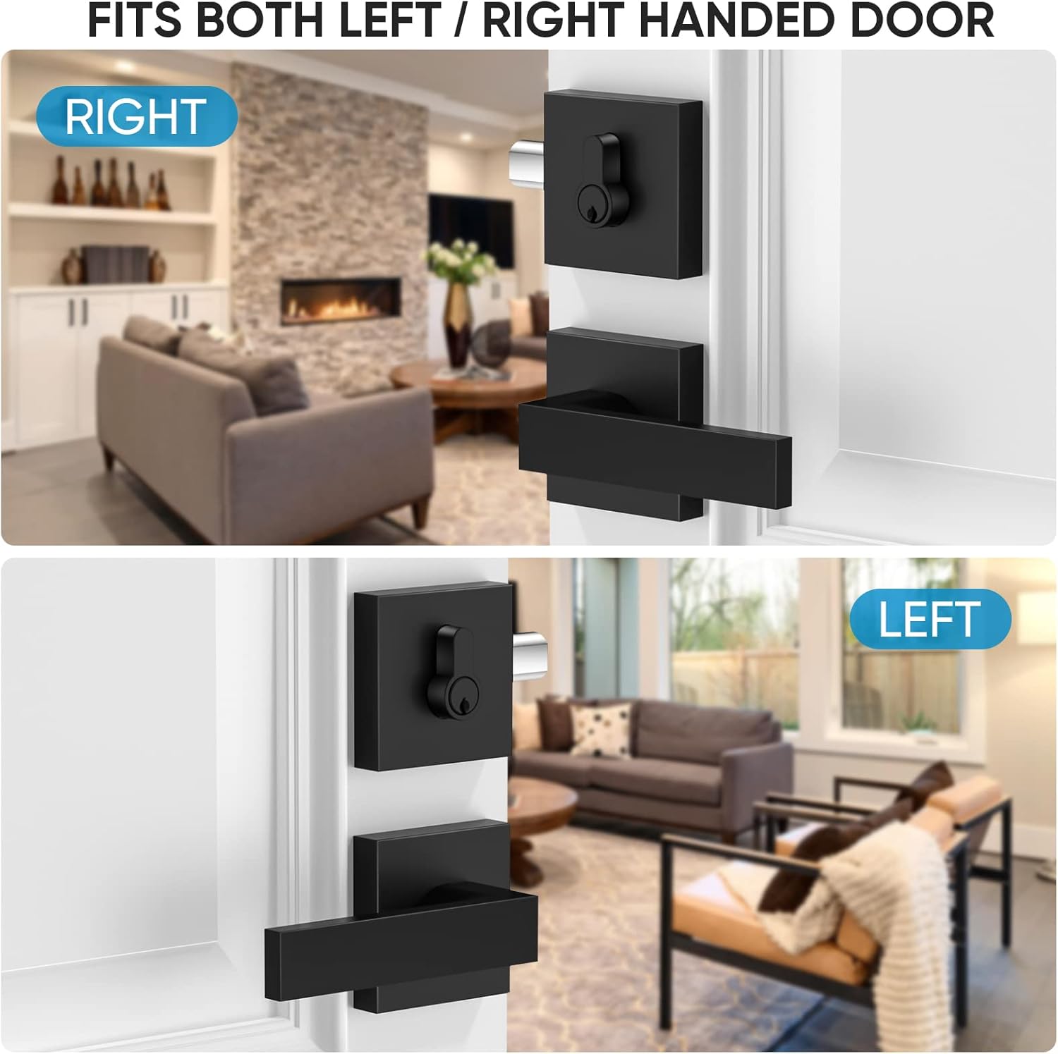 Premium Heavy Duty Door Handle Set for Beds Bathrooms and More