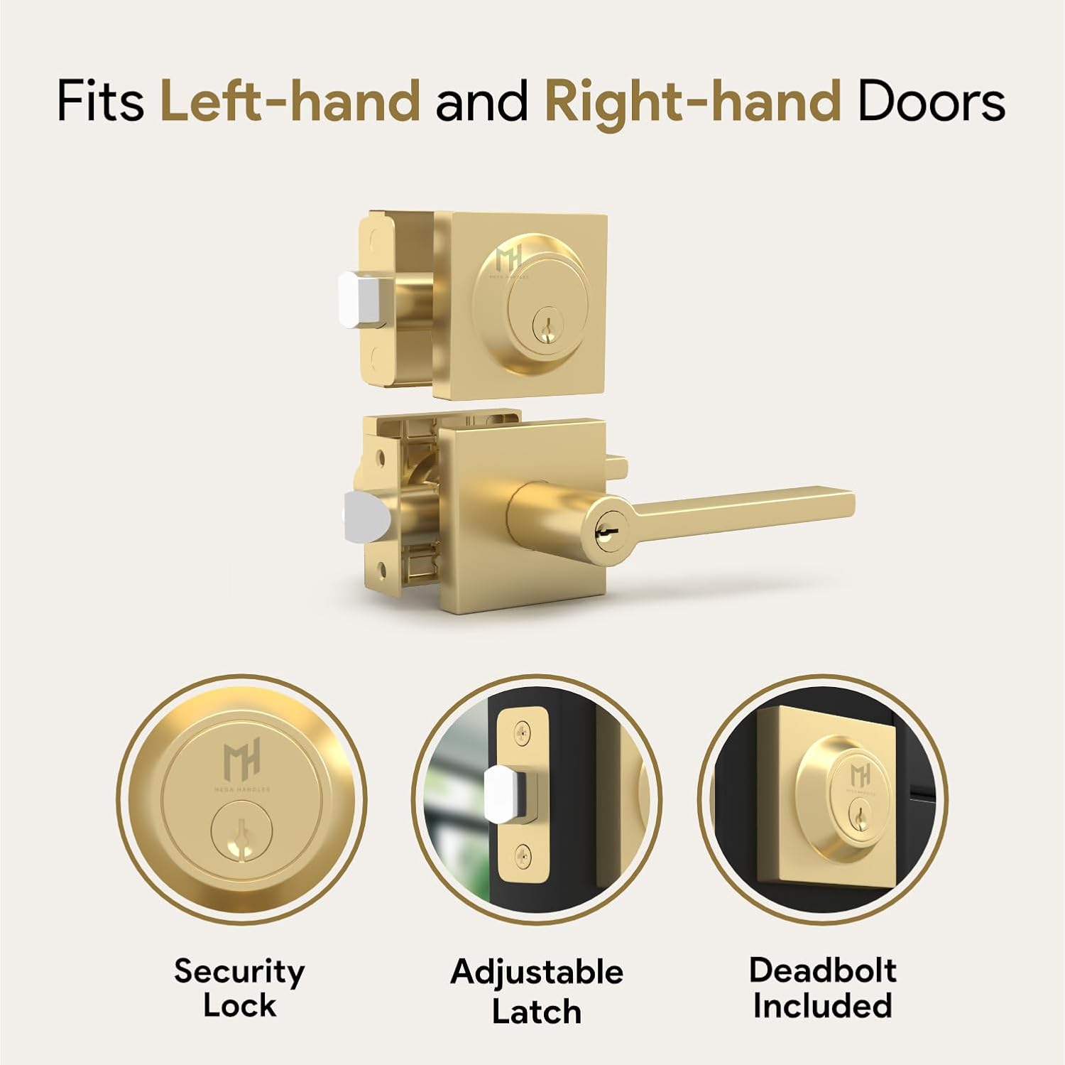 Upgrade Your Door Security with Mega Handles - Entry Lever Door Handle and Key Combo