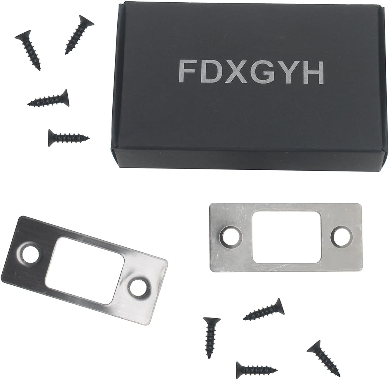 Sturdy 4 Pcs Stainless Steel Deadbolt Strike Plate Expansion for Exterior Doors