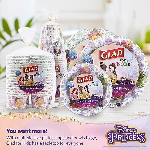 Glad Disney Princess Party Plates for Kids