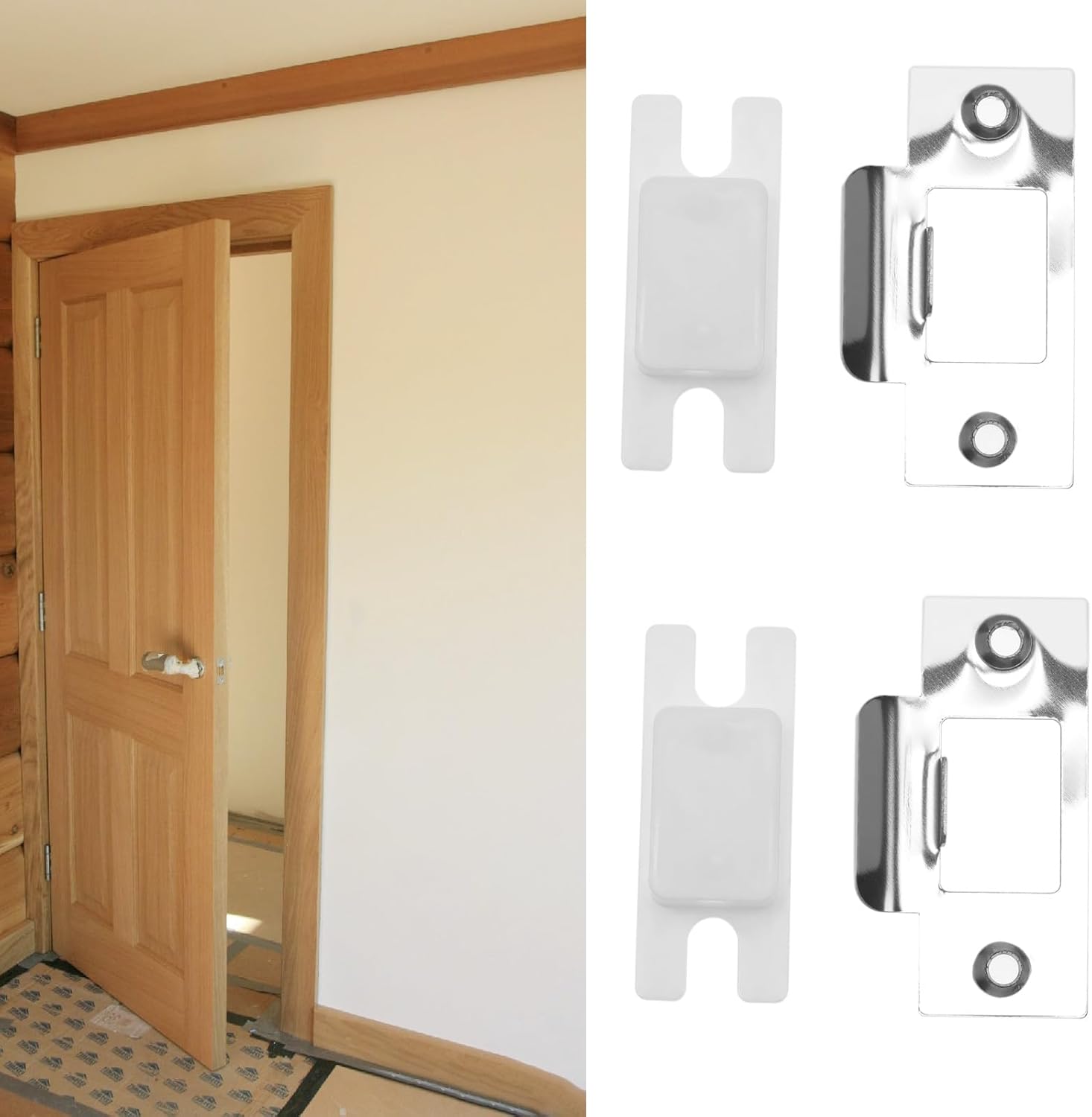 eMagTech 5 Set Door Strike Plate Kit with Dust Box for Wooden Doors