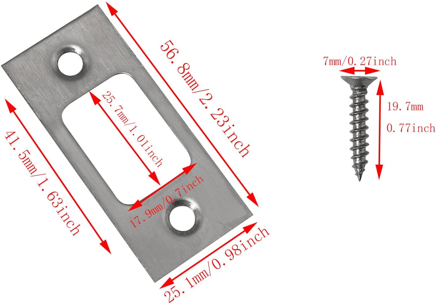 DGBRSM2-Piece Stainless Steel Door Strike Plate with Screws - SATIN BRUSHED NICKEL RELIABLE security plate high quality
