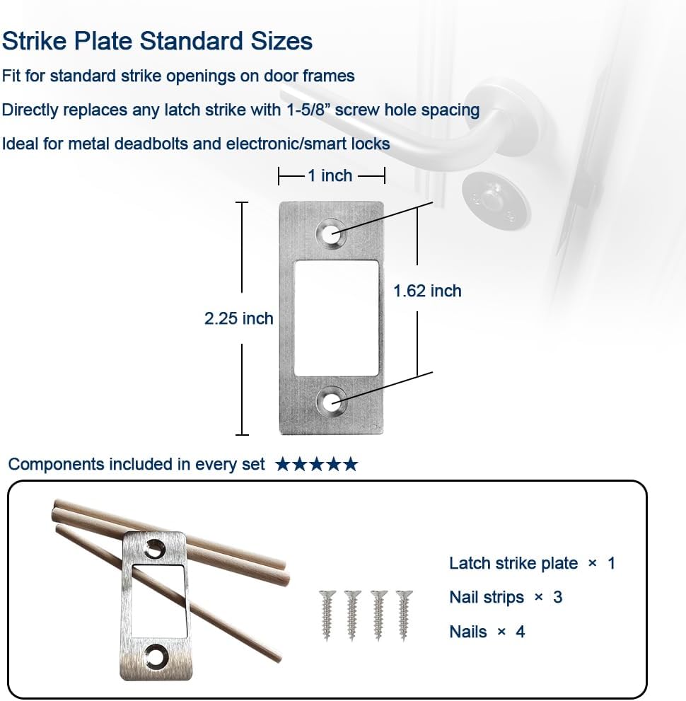 Lock Strengthening Strike Plate for Door Fixing - Smooth Operation and Durable Performance