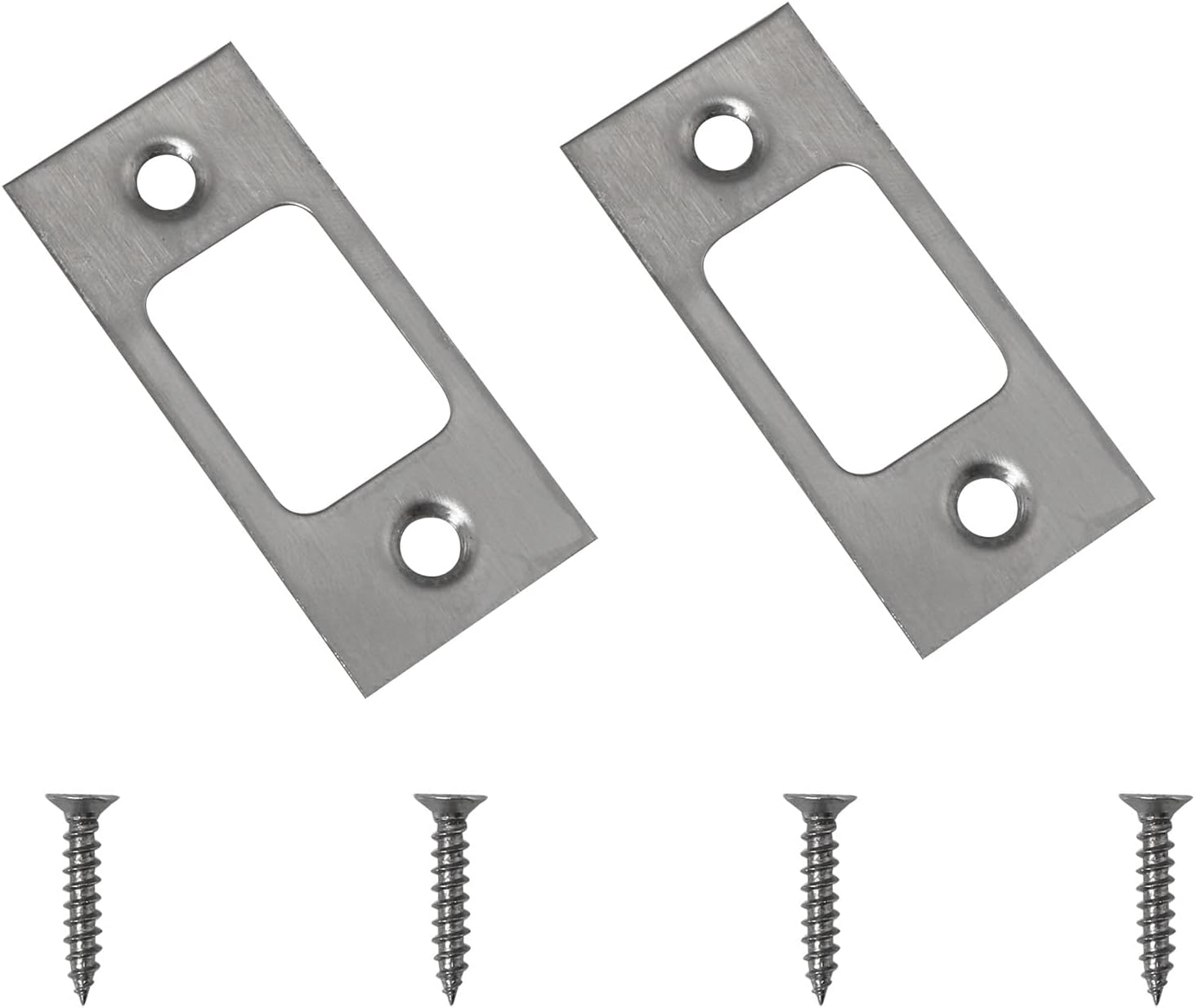 DGBRSM2-Piece Stainless Steel Door Strike Plate with Screws - SATIN BRUSHED NICKEL RELIABLE security plate high quality