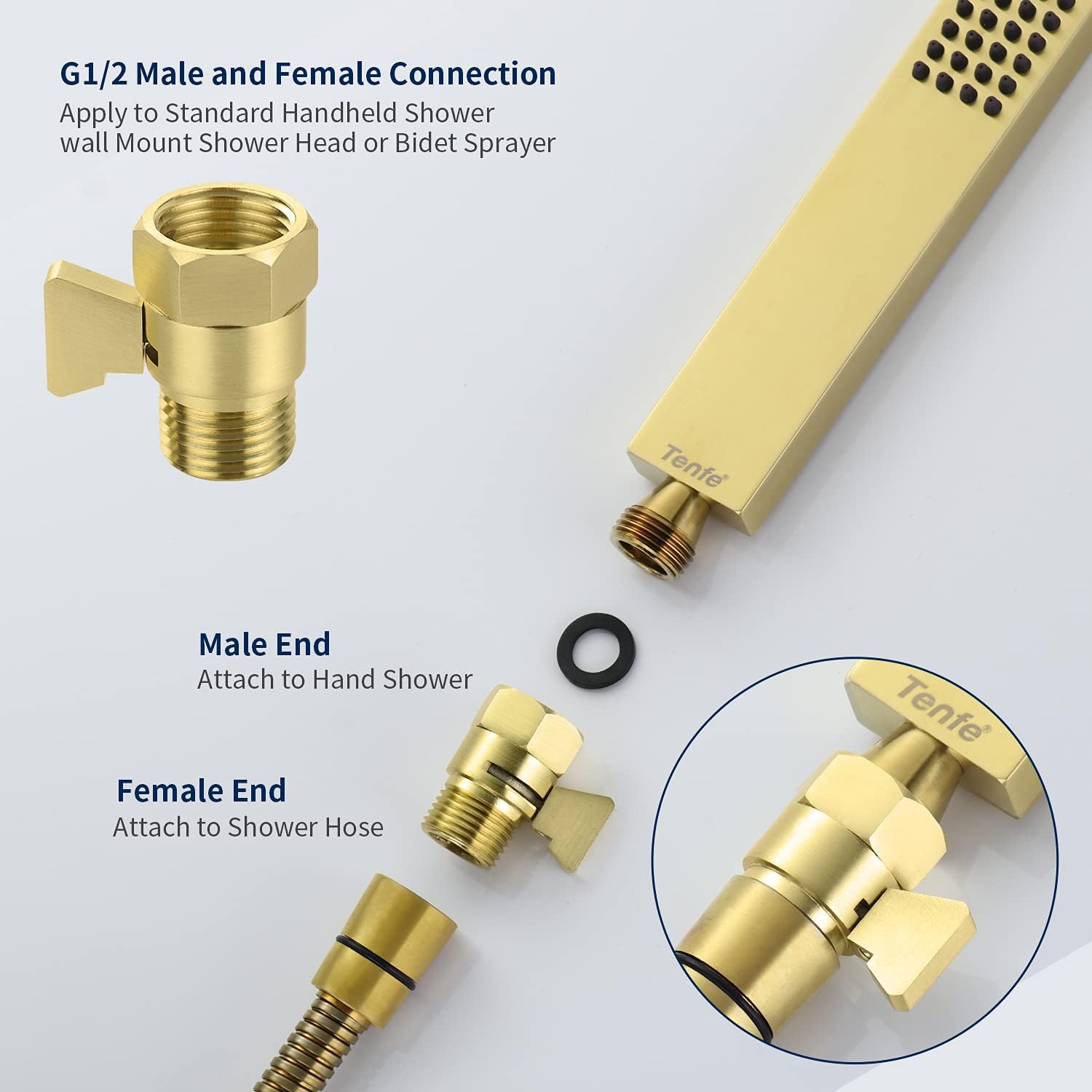 Tenfe Water Flow Control Valve for Shower Head Products