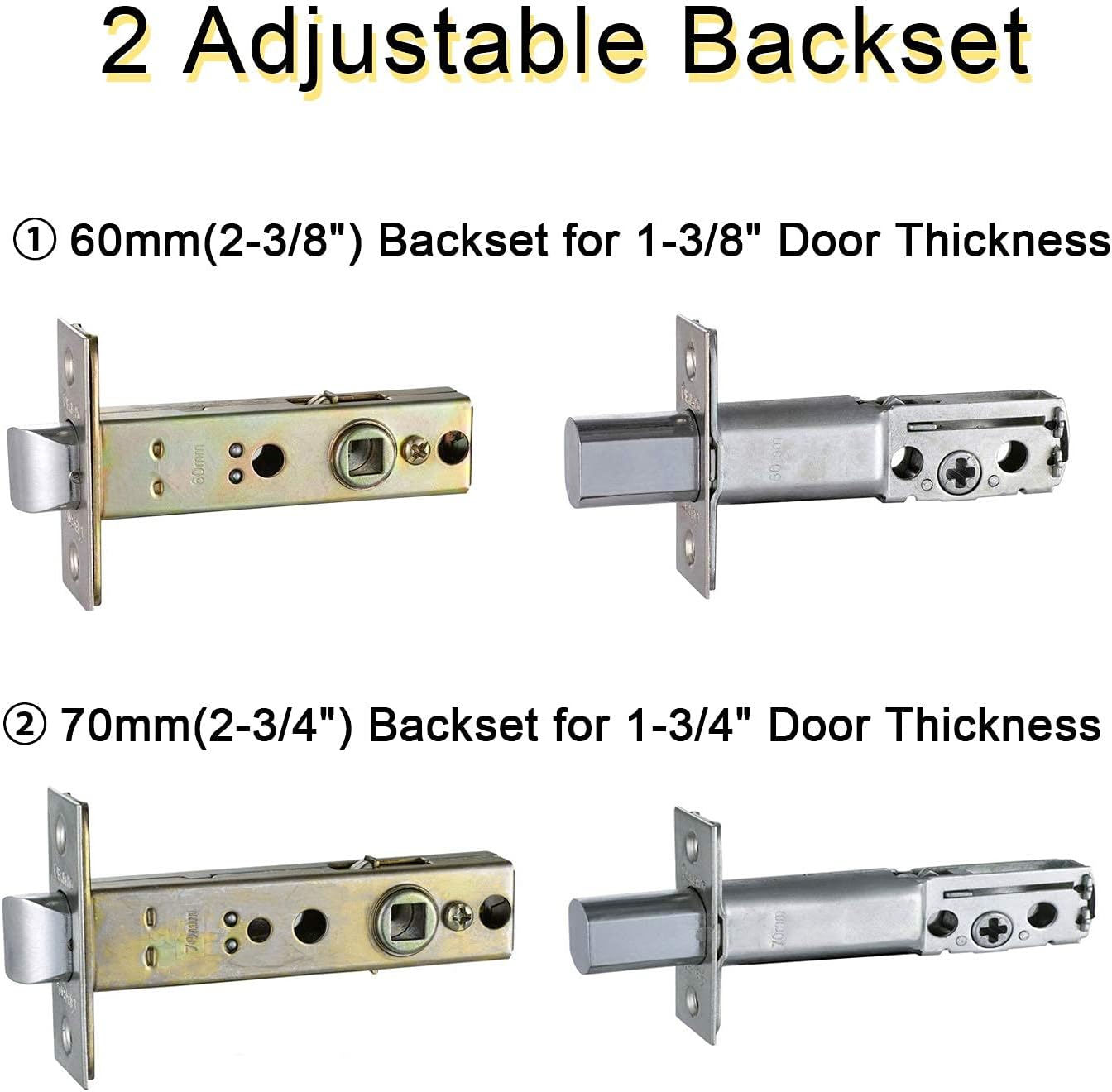 Premium SATIN NICKEL Front Door Handle Set with Reversible Knobs for Modern Doors